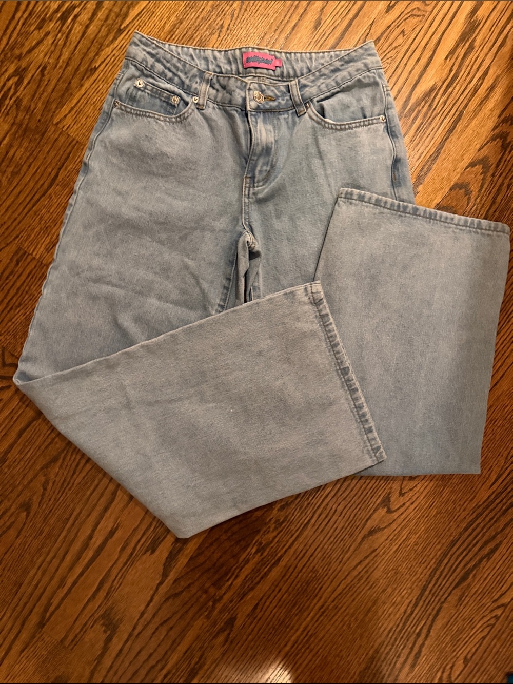 Edikted Light Blue Wide Leg Jeans